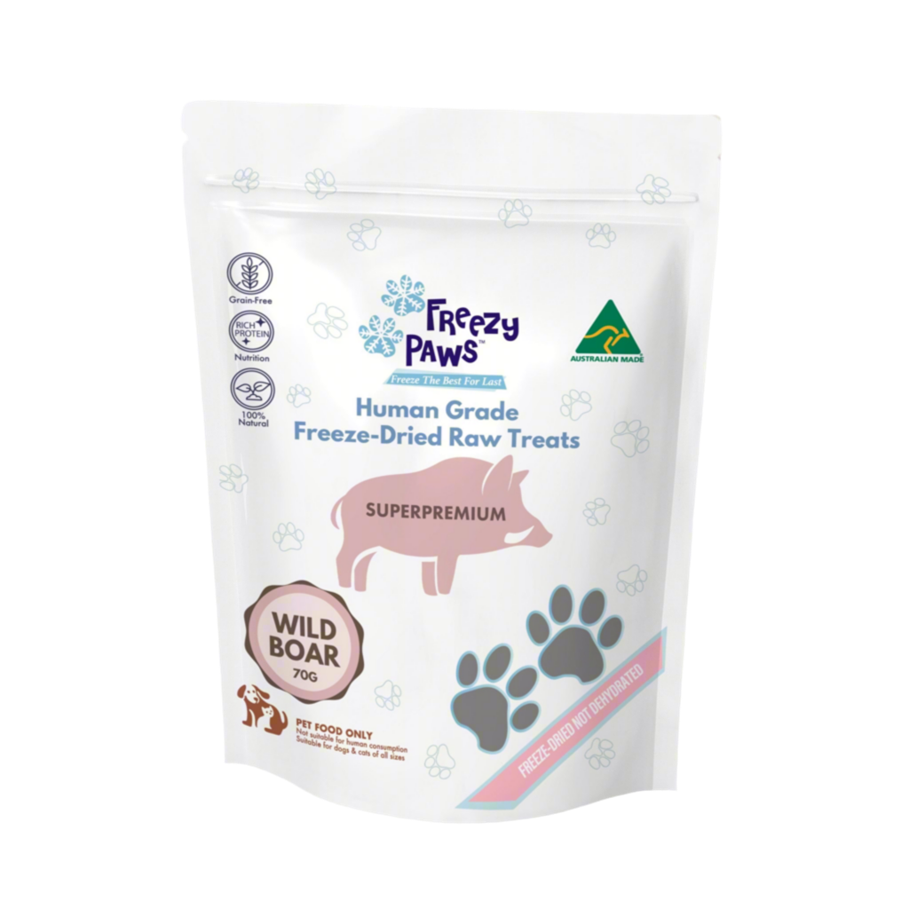 Freezy Paws Superpremium Human Grade Freeze-Dried Wild Boar Meat Raw Treats 70g