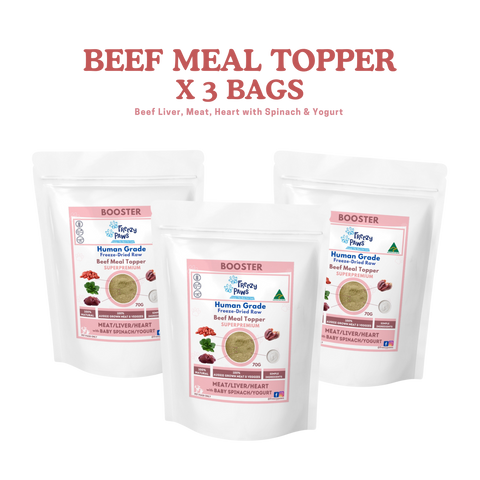 FP Freeze-Dried Beef Meal Topper 70g x 3 Bags (Bulk Buy 210g)