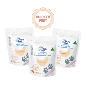 FP Freeze-Dried Raw Chicken Feet Treats 5pcs x 3 bags (Bulk Buy Total 15pcs)