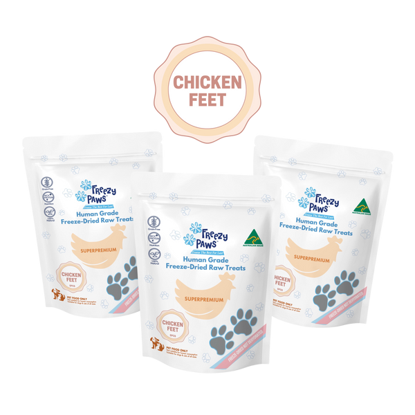 FP Freeze-Dried Raw Chicken Feet Treats 5pcs x 3 bags (Bulk Buy Total 15pcs)