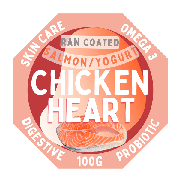 FP Freeze-Dried Raw Salmon Coated Chicken Heart Treats 100g x 3 bags (Bulk Buy 300g)