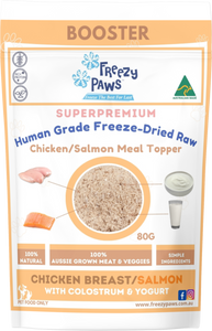 FP - Human Grade Freeze-Dried Raw Meal Topper: Chicken, Salmon w/Colostrum & Yogurt Mix (80g)